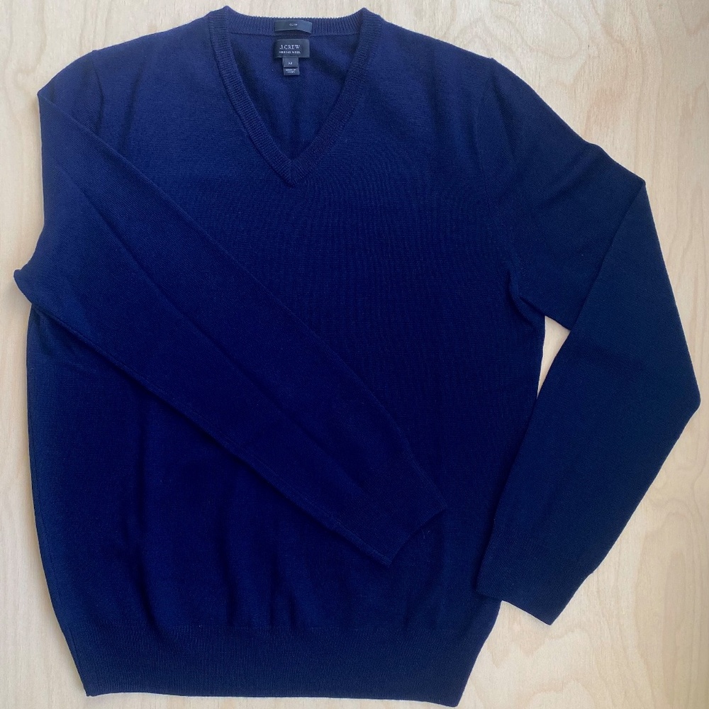J Crew Men's Merino Wool V-Neck Sweater